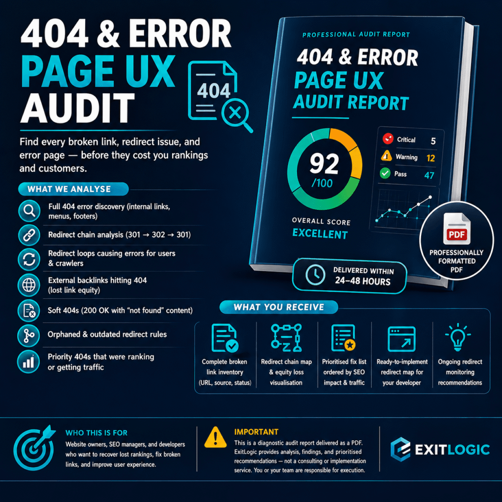 404 & Error Page UX Audit