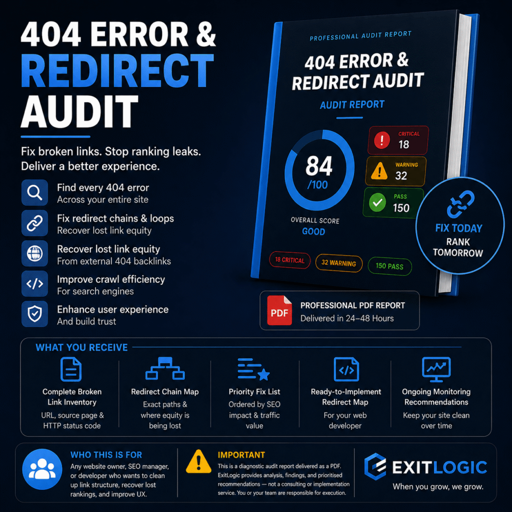 404 Error & Redirect Audit