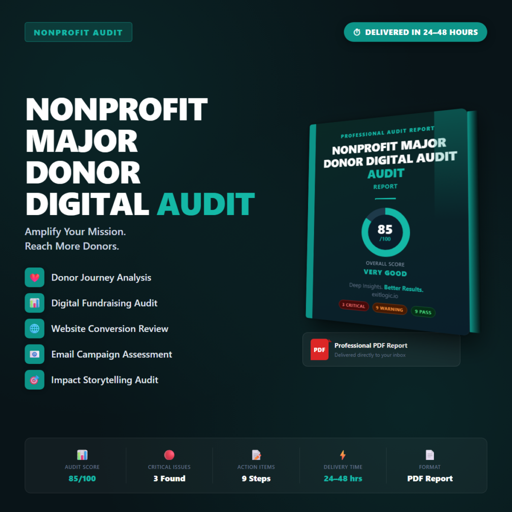 Nonprofit Major Donor Digital Audit